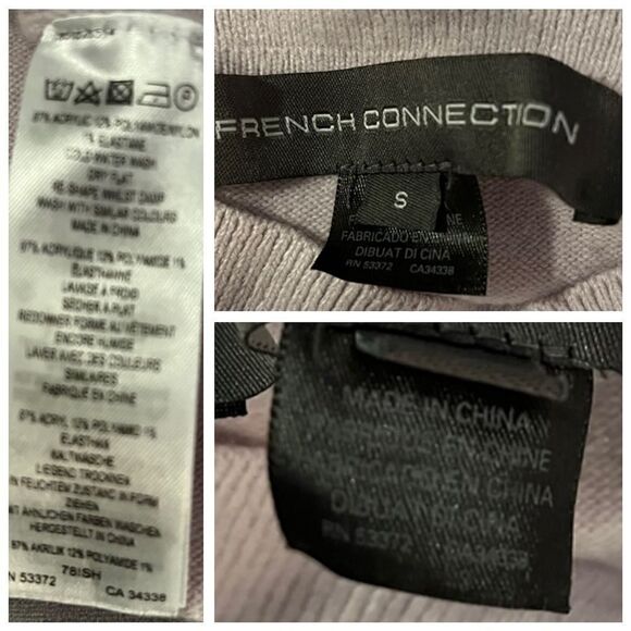 French Connection Long Sleeve Cowl Neck Sweater Closed Knit Lavendar Pink S - Picture 9 of 11